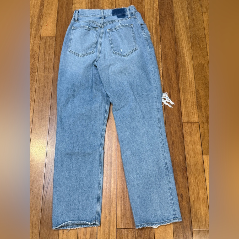 Abercrombie & Fitch 90s Straight‎ Ultra High Rise Jeans 29 Distressed Light Wash - Picture 3 of 10